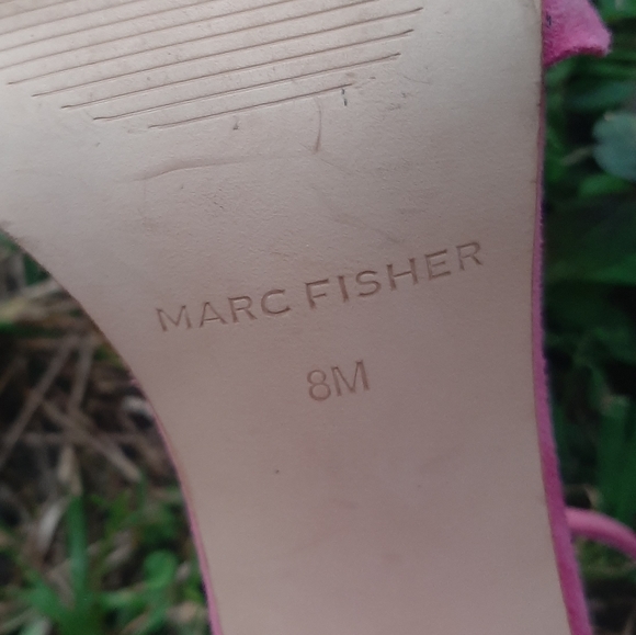 Marc Fisher Pink Pearl Open Toe Block Chunky Heels - Picture 8 of 8